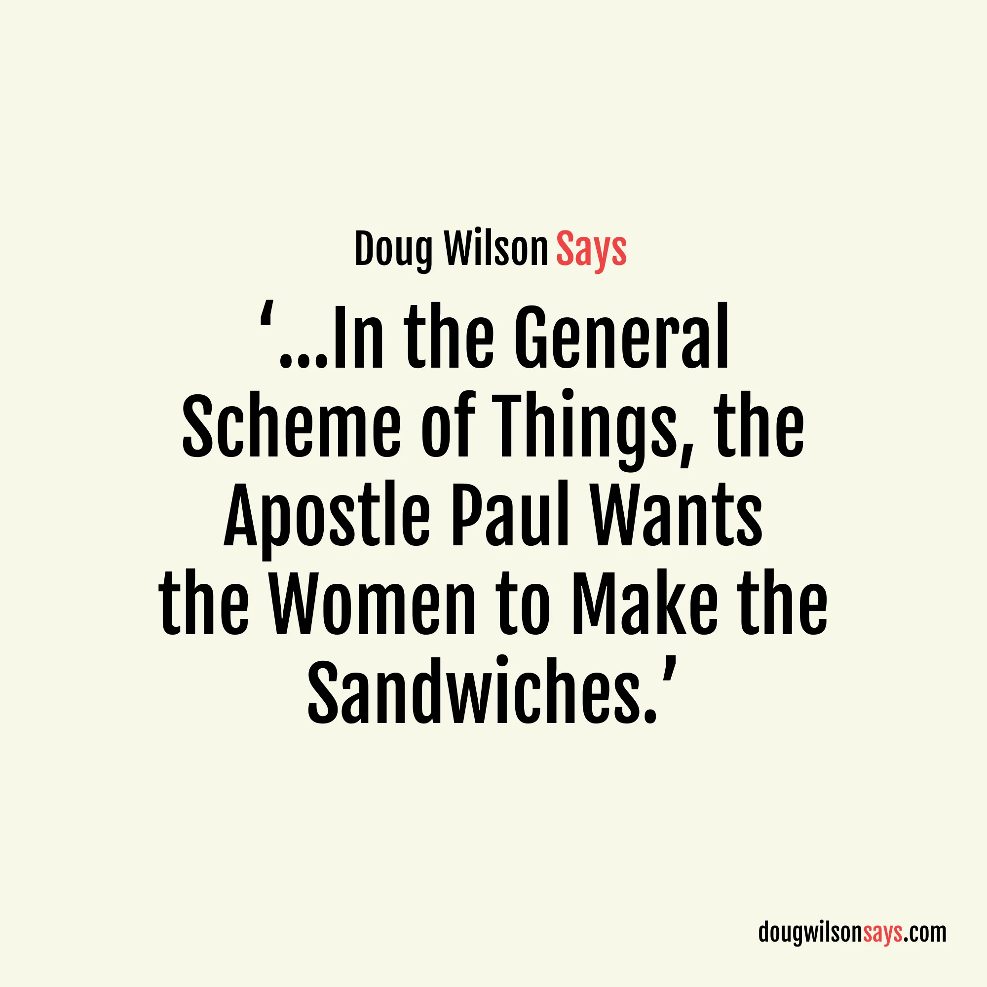 Image for apostle-paul-wants-women-to-make-sandwiches