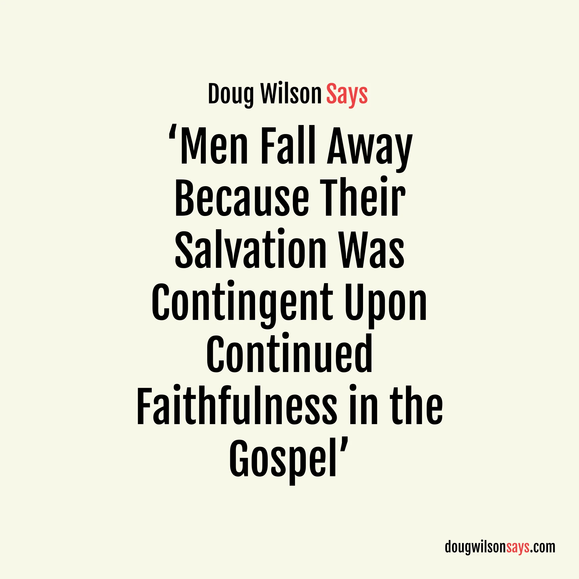 Image for salvation-contingent-on-faithfulness